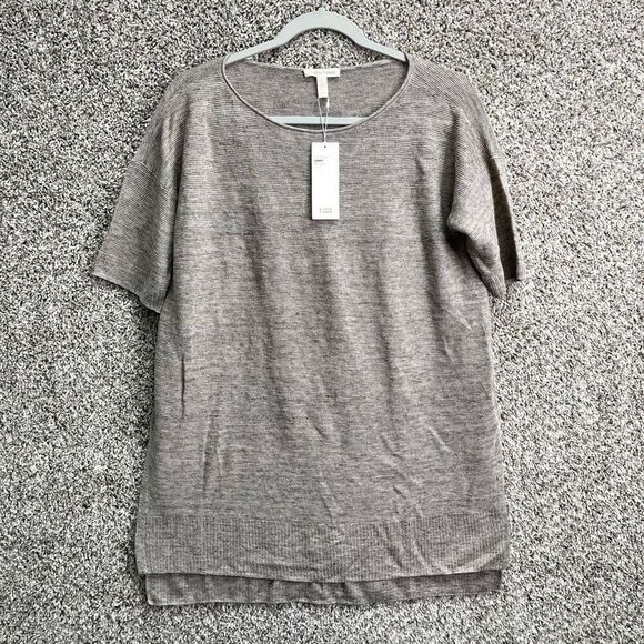 Eileen Fisher Top Women’s Small Lightweight 100% Linen Mélange Links Bateau Neck - Picture 1 of 7